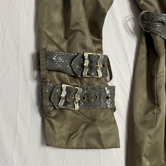 Adore Olive Double-Breasted Trench Coat - Picture 4 of 13